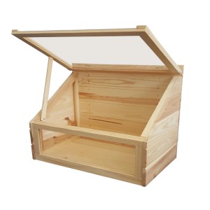 Promadino Mini-Gewächshaus aus Kiefernholz, naturbelassen, für Balkon und Terrasse.