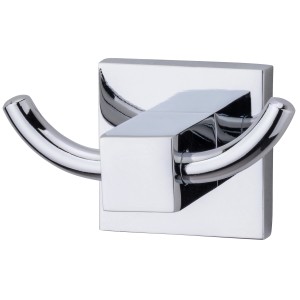 Fackelmann Doppel-Haken Mare in Chromoptik, Badhelfer für moderne Bäder.