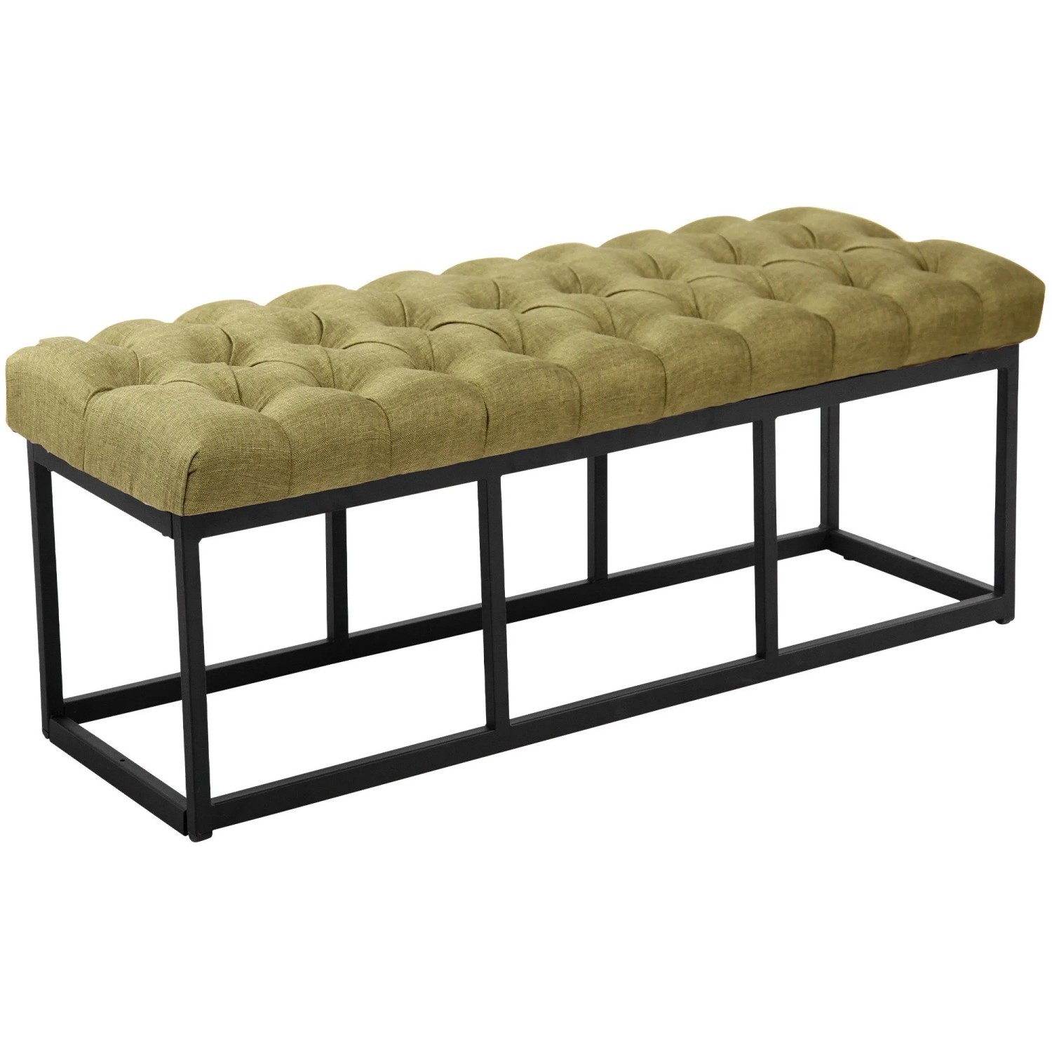 DELUKE Sitzbank MEXICO Stoff Grünfarbig 120x38x46cm Sitzbank Flur Sitzhocker Esszimmerbank Polsterbank Schlafzimmer