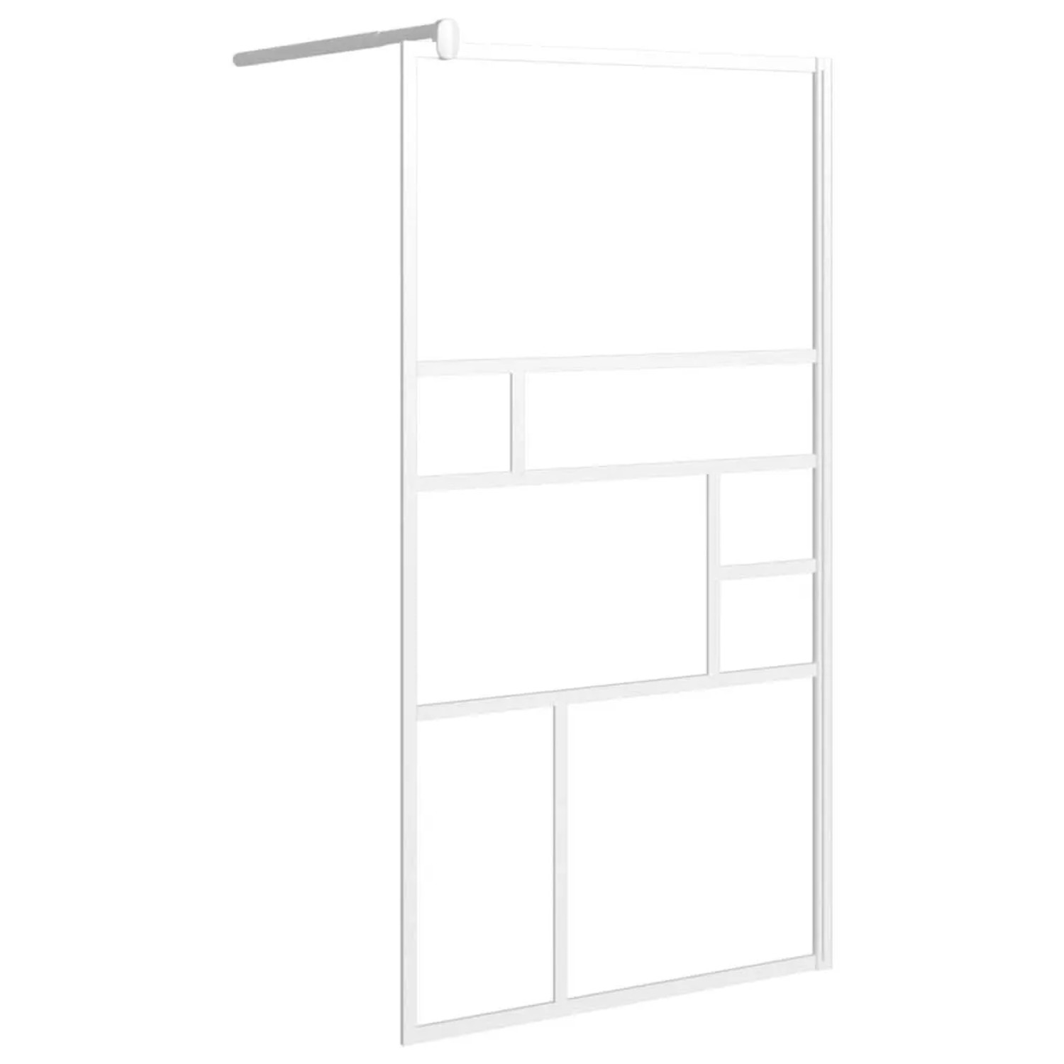 vidaXL Duschwand für Walk-In Dusche 115x195 cm ESG-Glas Weiß 151871