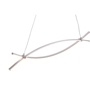 Moderne LED-Pendelleuchte Maja aus Stahl, 100 cm breit, warmweißes Licht für Wohnräume.