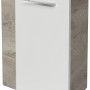 Fackelmann Waschbeckenunterschrank SBC Eiche Natur, 44 cm breit, mit weißer Front und Griff.