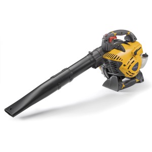 Stiga Benzin-Laubbläser BL 530 V in Gelb und Schwarz, seitliche Ansicht.