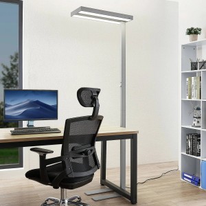 Moderne Arcchio LED Bürostehleuchte Logan aus Alu, dimmbar mit Bewegungsmelder im Arbeitszimmer.