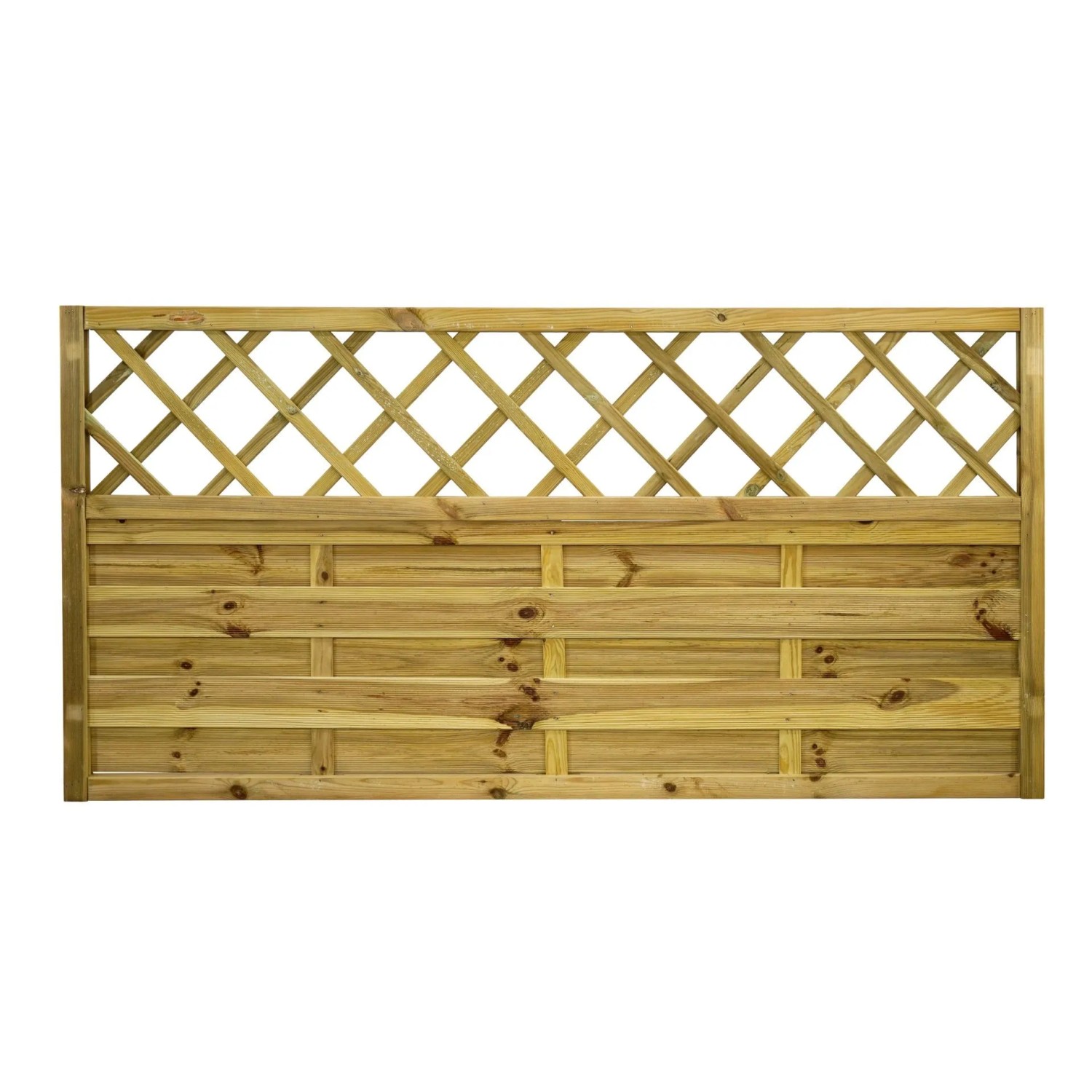 GartenLand Dichtzaun VARIO Gerade mit Rankgitter 180x90 cm Holzzaun Kiefer PEFC KDI Grün 44x44 mm Rahmen