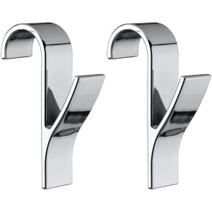 2er Set Wenko Haken für Handtuchheizkörper, Chrom, zur einfachen Montage ohne Bohren.