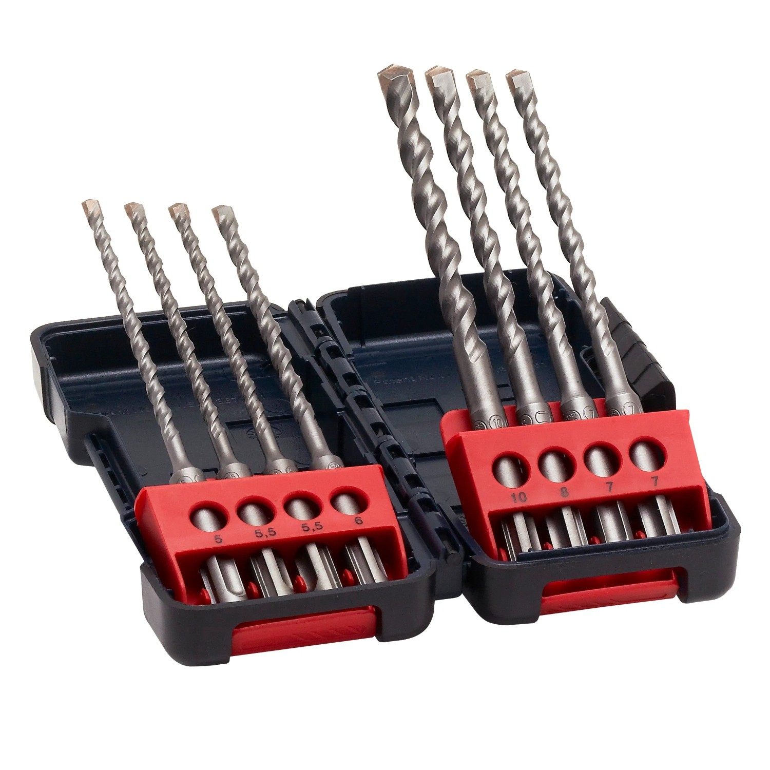 Bosch Bohrer-Set SDS plus-3, 8-teilig im Koffer. Steinbohrer für Beton und Mauerwerk.