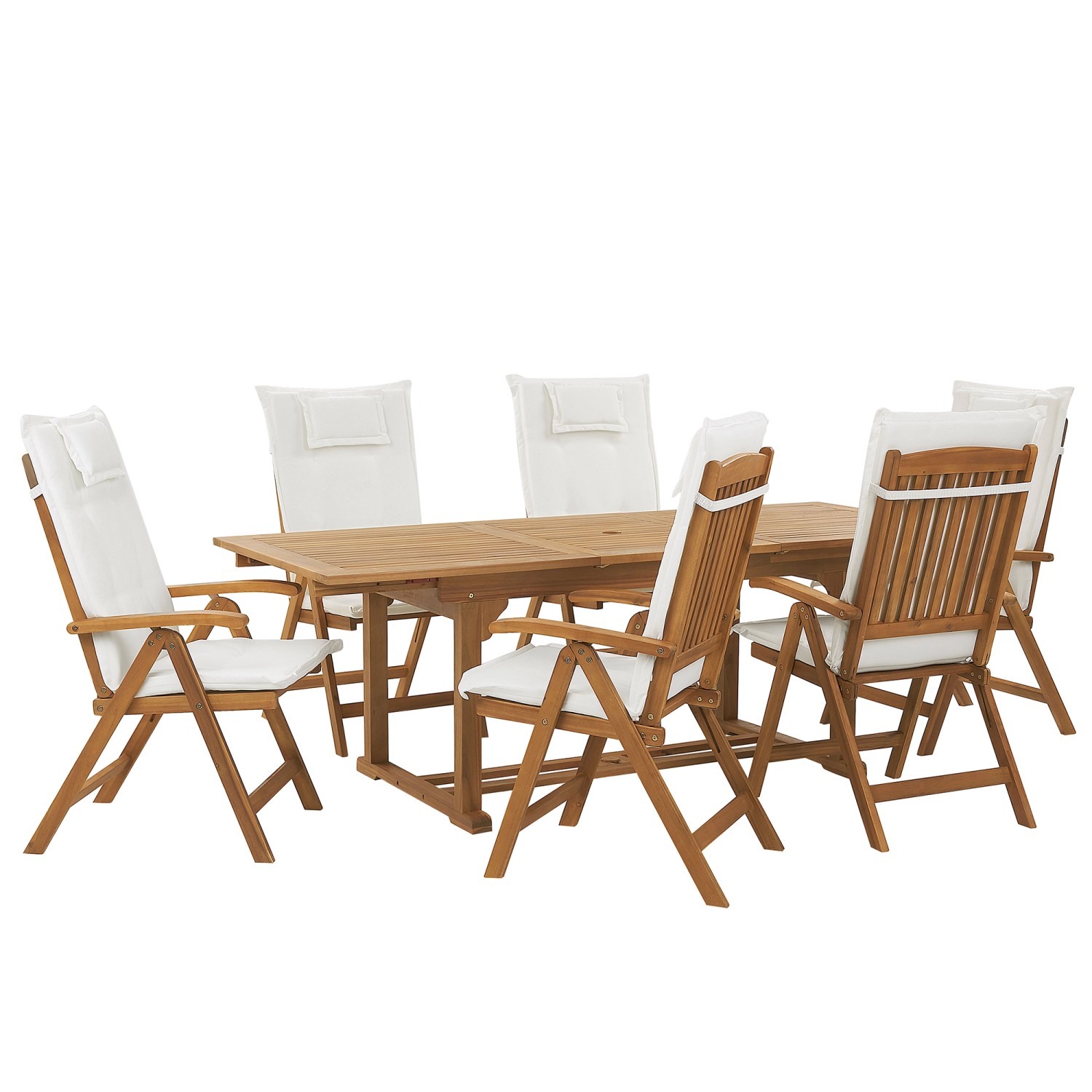 Beliani Gartentisch Set JAVA Cremeweiß 90x220x105 günstig online kaufen