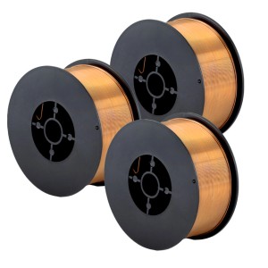 3 Rollen STAHLWERK Schweißdraht ER70S-6, 0,8mm, je 1kg, für MIG/MAG Schweißgeräte.