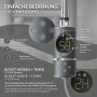 LuxeBath Heizstab 600W Anthrazit mit LCD Thermostat zur Temperaturregelung.