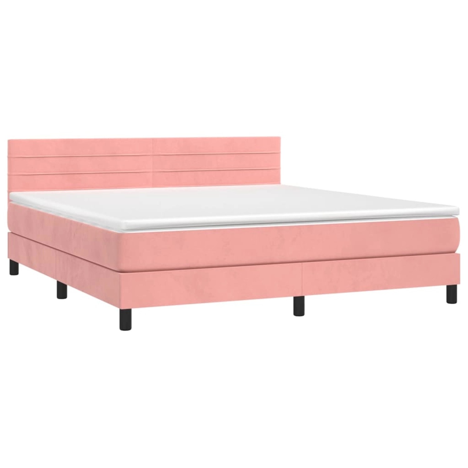 vidaXL Boxspringbett mit Matratze & LED Rosa 180x200 cm Samt 3134482 günstig online kaufen