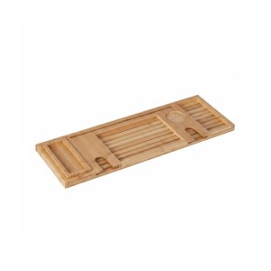 Relaxdays Badewannenablage Bambus Natur mit Tablethalterung und Weinglashalter 73,5 cm x 25 cm x 2,5 cm 1,7 kg