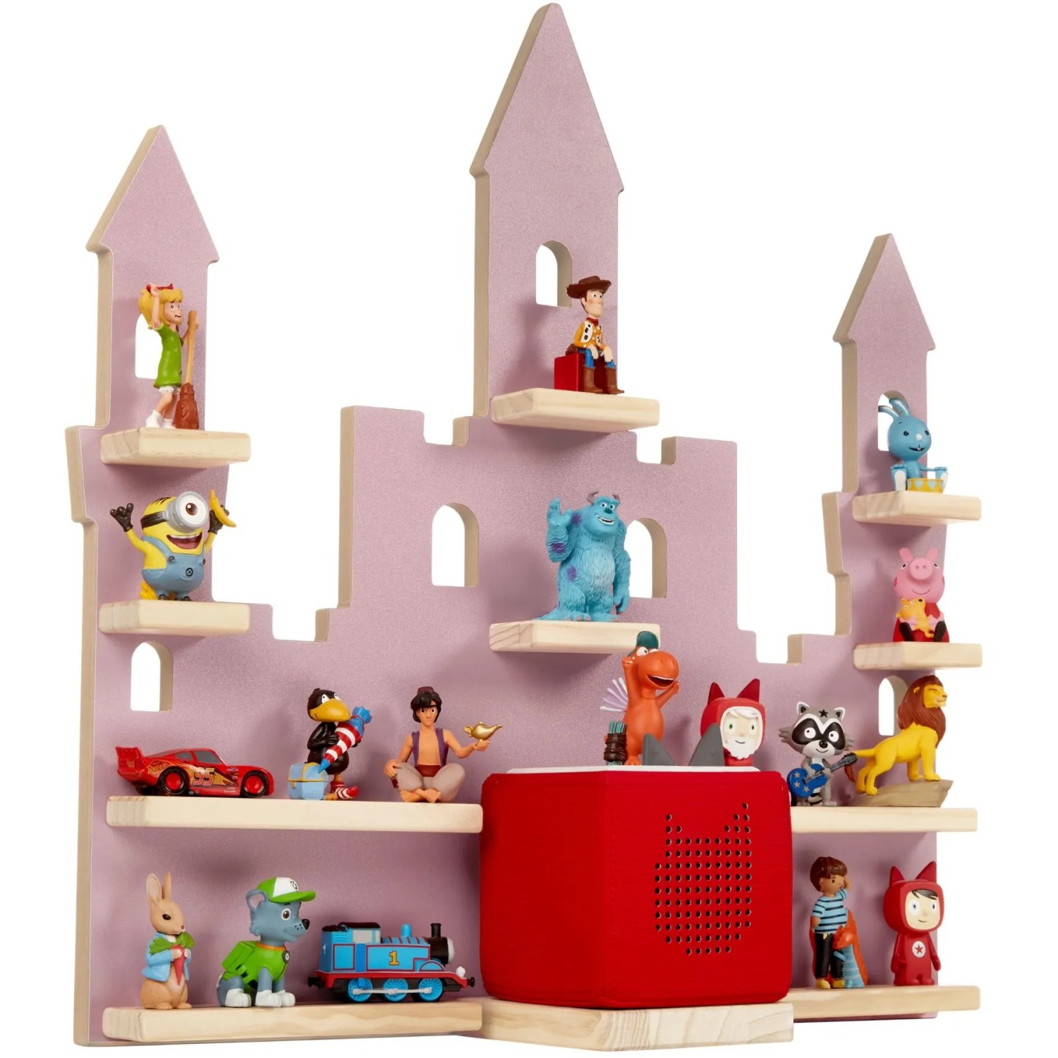 Tectake Wandregal Mylittlestory Princess Castle Für Bis Zu 22 Tonies In Märchenschlossoptik  Mit Magnetstreifen  15 50 x 59 x 58 cm Pink