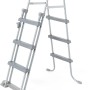 Leiter für Bestway Stahlrahmenpool-Set Power Steel, graue Sicherheitsleiter mit Stufen.