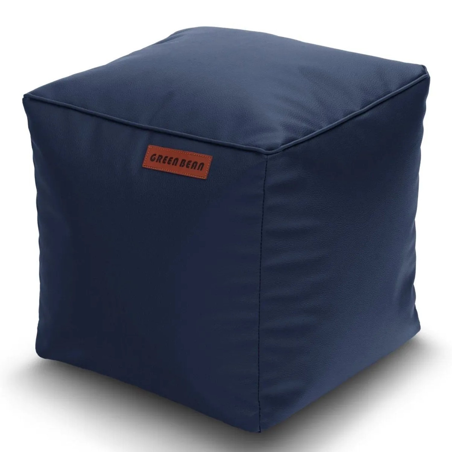 Green Bean Sitzhocker Cube 40 x 40 x 40 cm Leder mit EPS-Perlen-Füllung Dunkelblau