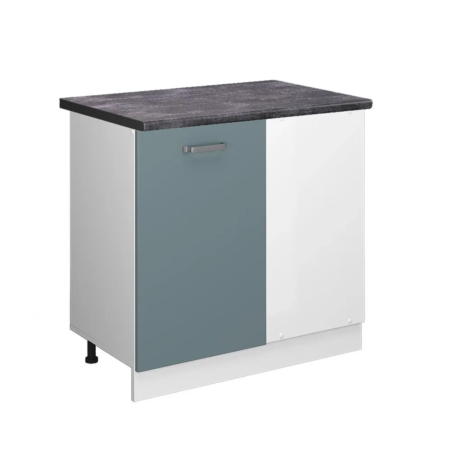 Vicco Eckunterschrank R-Line Küchen Eckschrank Blau-Grau Weiß 86 cm AP Anthrazit