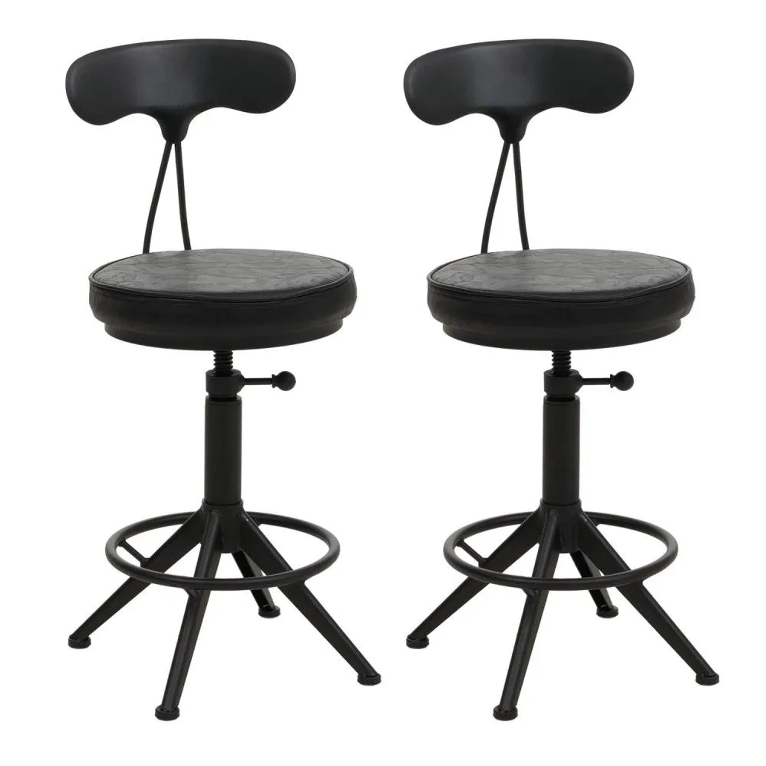 MCW Barhocker O84 2er-Set Schwarz