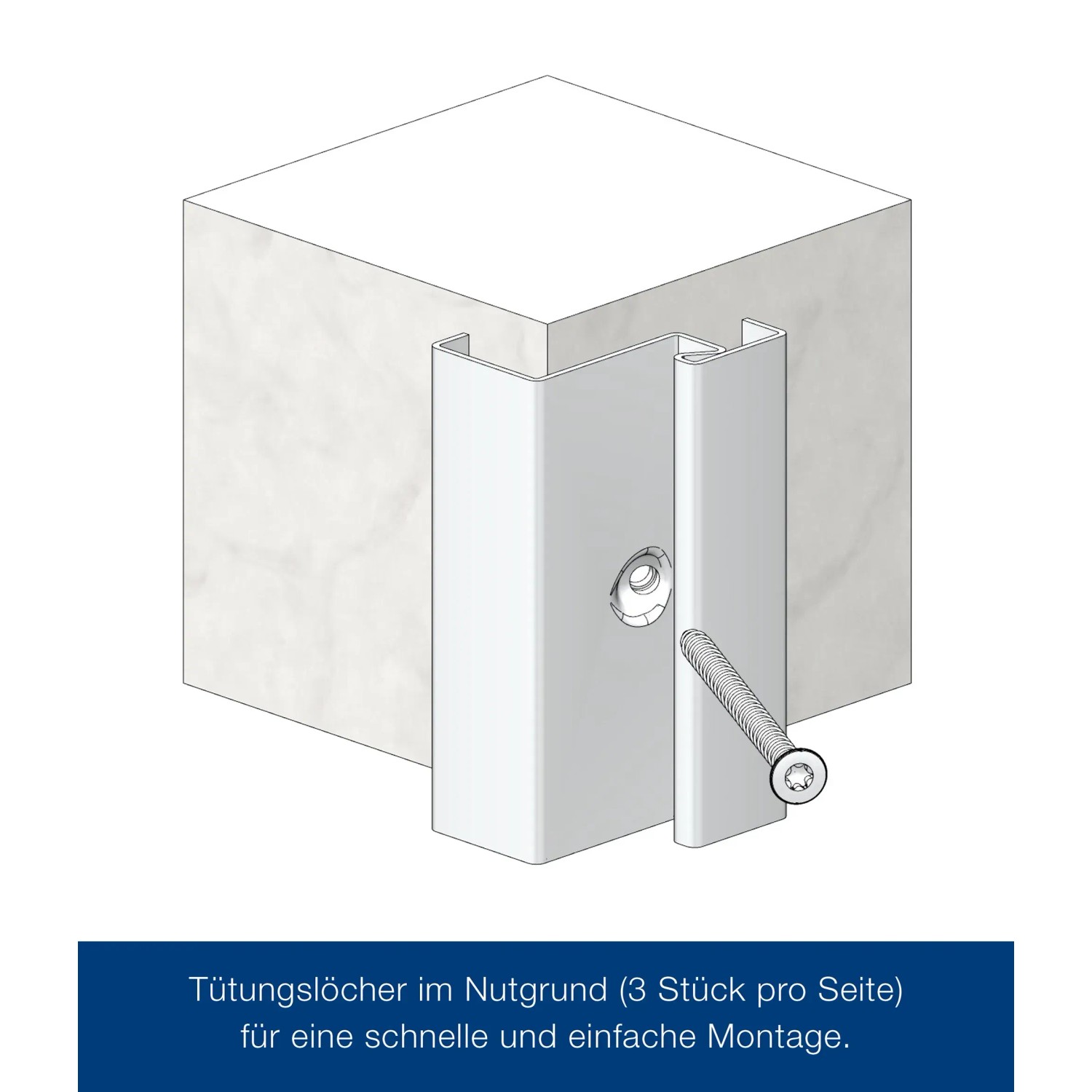 Detailaufnahme der Zarge des Hörmann ZK Türelements mit Befestigungsschraube.