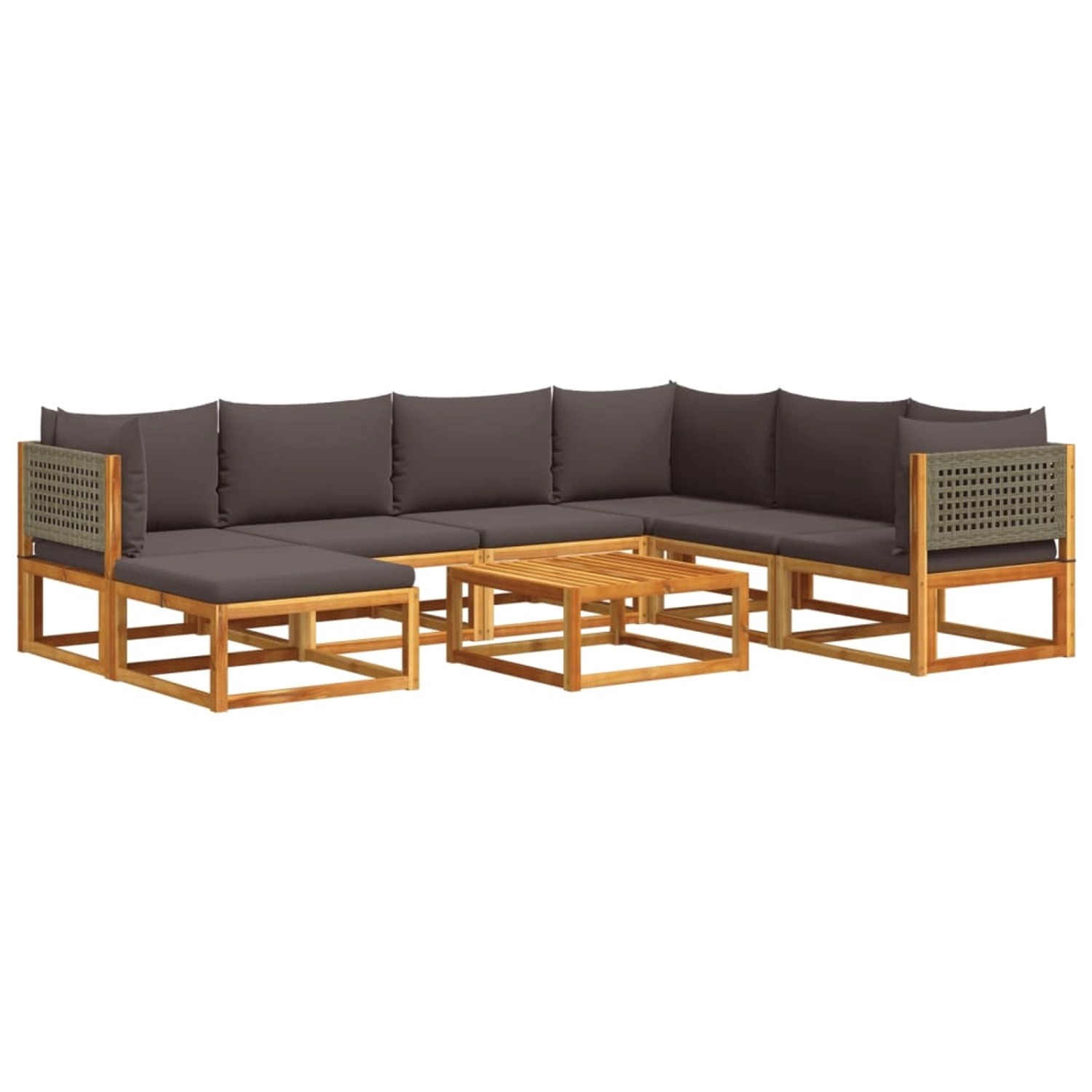 vidaXL 8-Tlg Gartensofa-Set mit Kissen Holz Akazie Rattan 3278904 günstig online kaufen