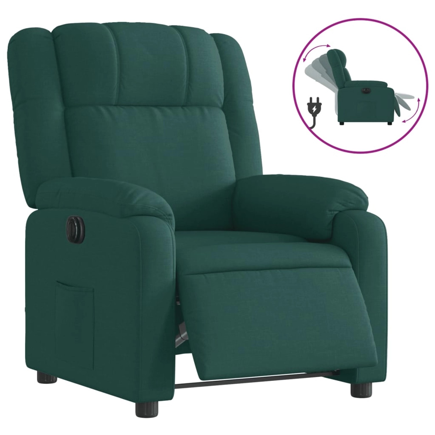 vidaXL Relaxsessel Elektrisch Dunkelgrün Stoff 3205184 günstig online kaufen