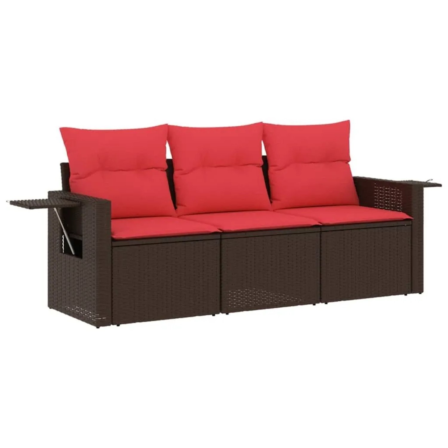 vidaXL 3-Tlg Gartensofa-Set mit Kissen Braun Polyrattan 3219863 günstig online kaufen
