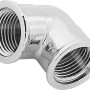 Verchromter Messing Gewinde-Winkel 18,6 mm (Rp 1/2) für Heizung und Sanitär.