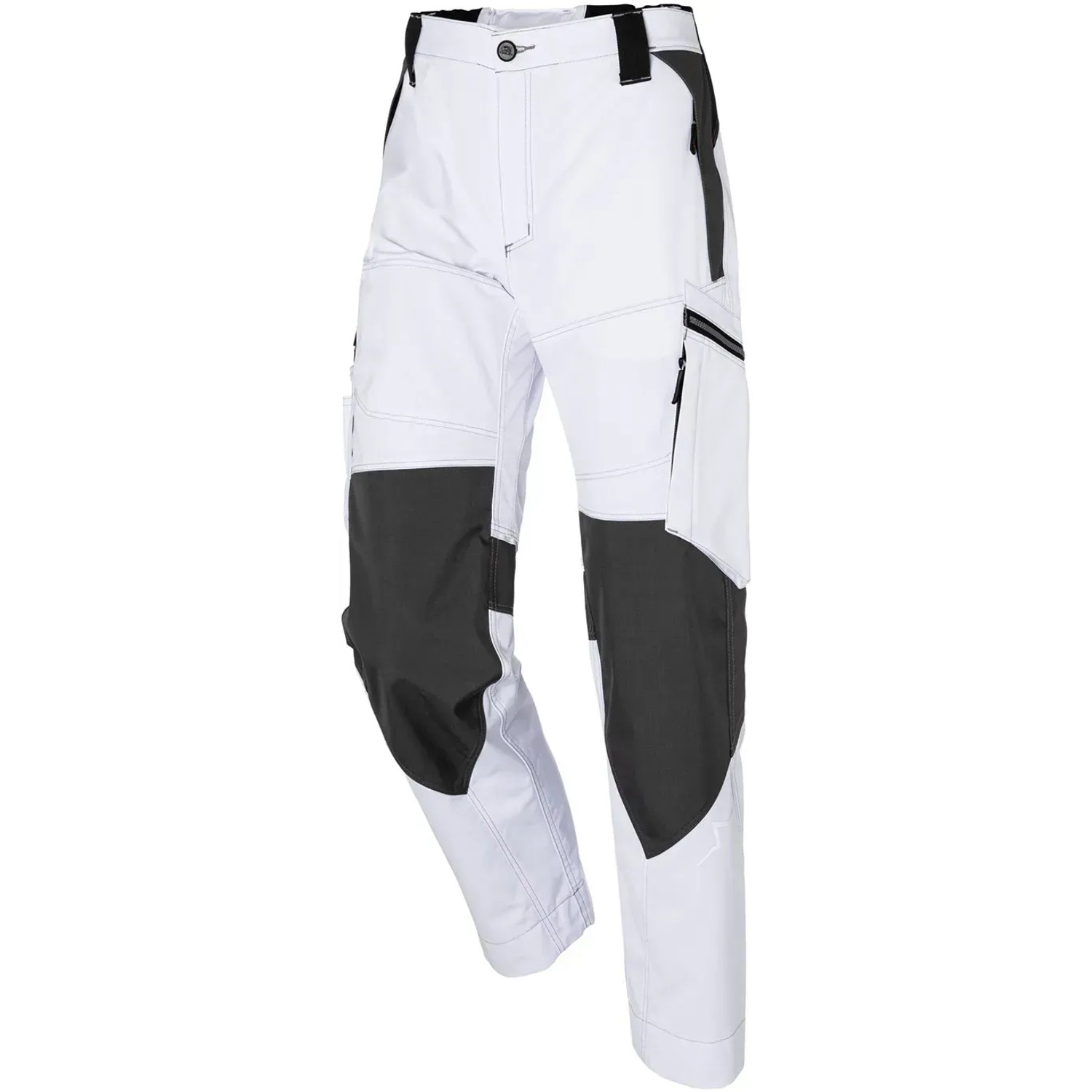 Kübler Pulse Bundhose Woman, weiß/anthrazit, Gr. 52. Arbeitskleidung mit Taschensystem und Knieverstärkung.