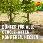 Compo Bio Gehölz-Dünger für gesunde Pflanzen, Koniferen und Sträucher im Garten.