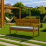 Graues Setgarden Kissen für 2-Sitzer Gartenbank (100x60x7cm) im Garten.