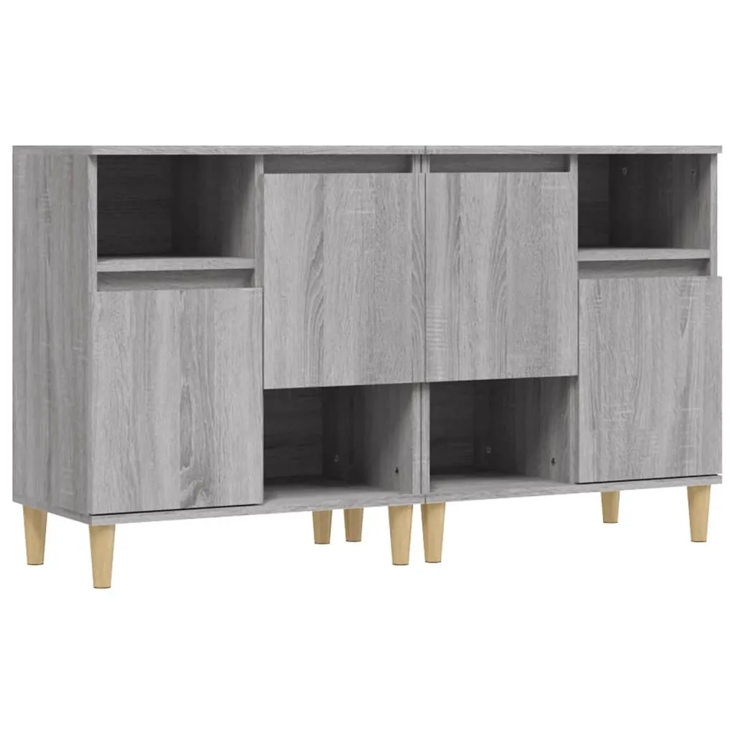 vidaXL Sideboards 2 Stk Grau Sonoma 60x35x70 cm Holzwerkstoff 3185725