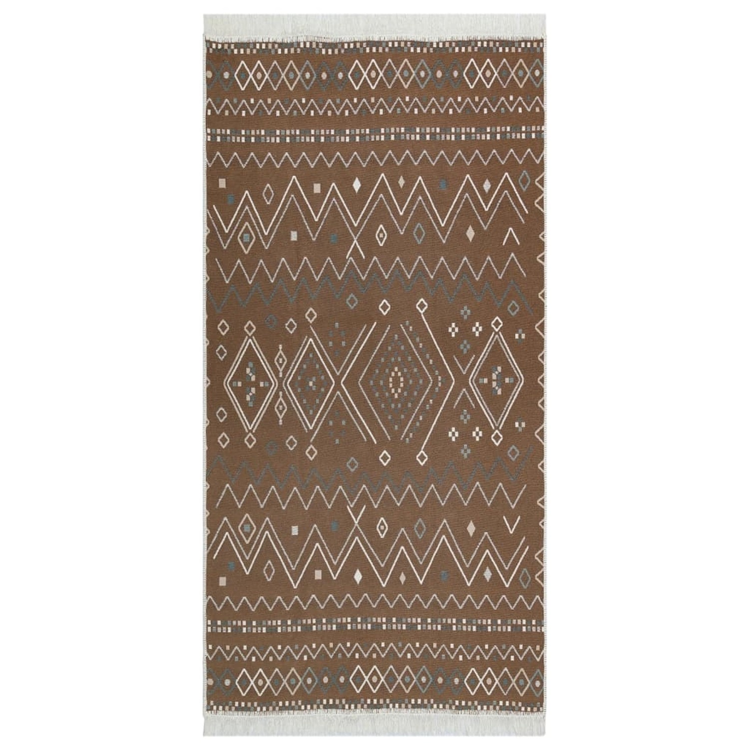 vidaXL Teppich Beige Und Blau 120x180 Cm Baumwolle 1123493 günstig online kaufen