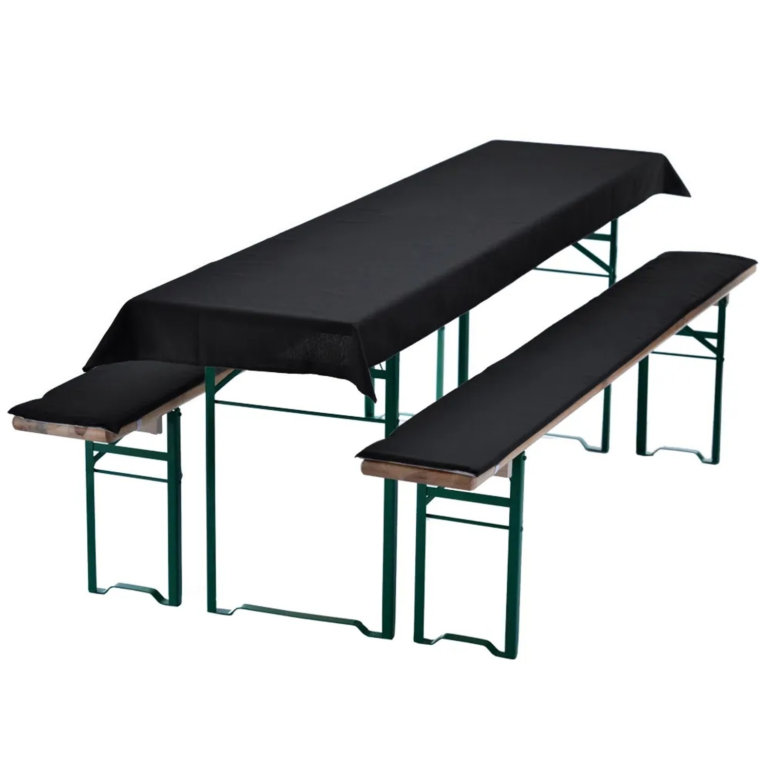 NYVI Bierbankauflagen Set 240x70cm Uni Schwarz