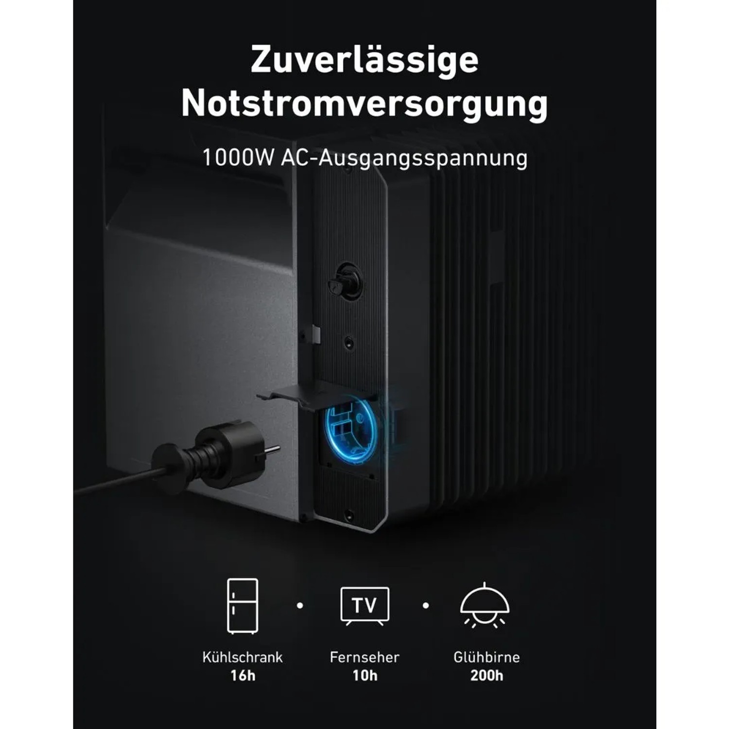 Anker SOLIX Solarbank 2 Pro Speicher für Balkonkraftwerk mit 1000W AC Ausgangsspannung.