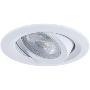 Weißer Paulmann LED Einbaustrahler, schwenkbar und dimmbar, mit strukturierter Lichtfläche. Teil eines 3er-Sets.