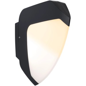 Anthrazitfarbene Paulmann LED-Außenwandleuchte Ikosea mit Sensor für dekorative Lichteffekte.