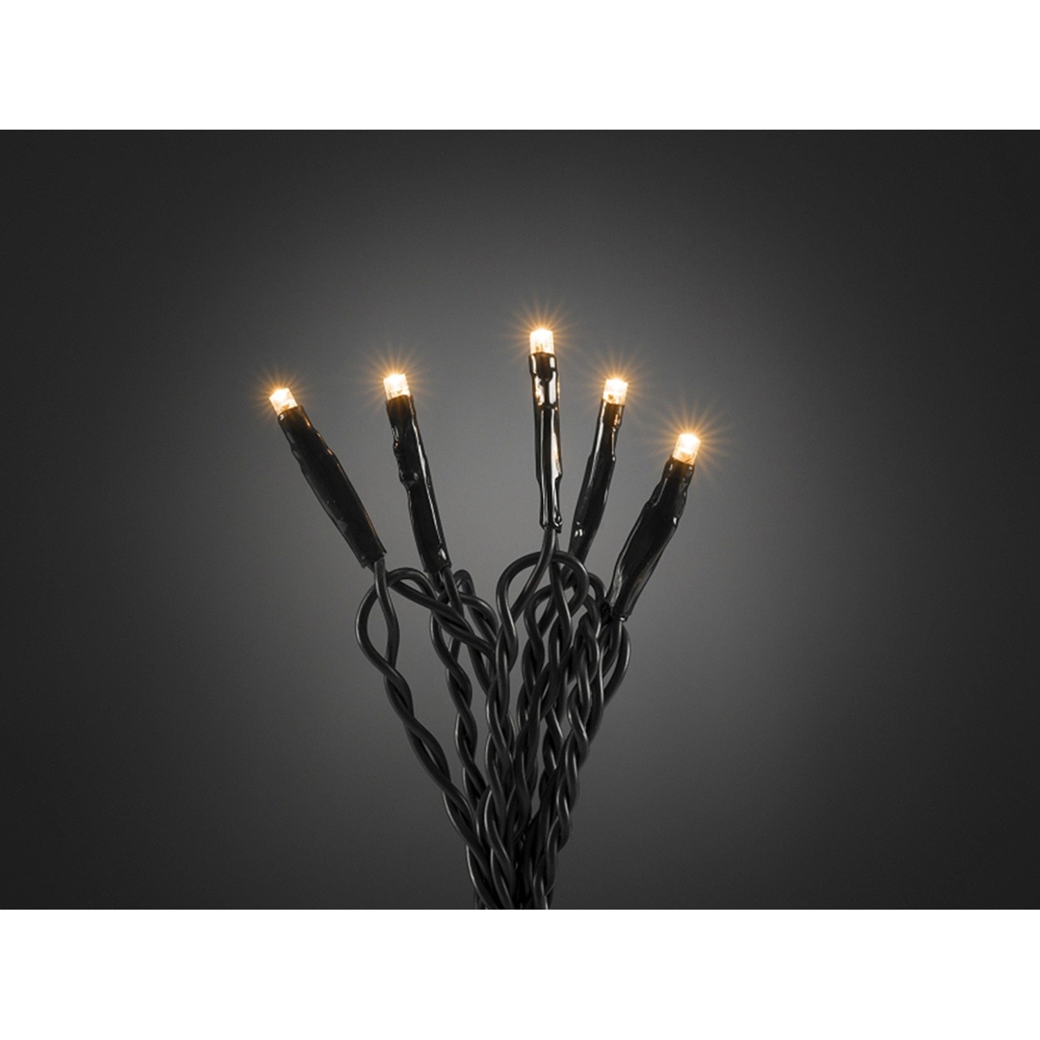 Konstsmide Micro LED Lichterkette 50 warmweiße LEDs grünes Kabel innen