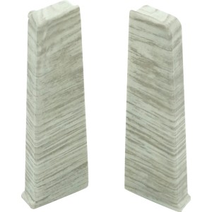 Endkappen SLK Cubica 60 Eiche Silber für Laminat & Parkett Zubehör, 2er-Set.