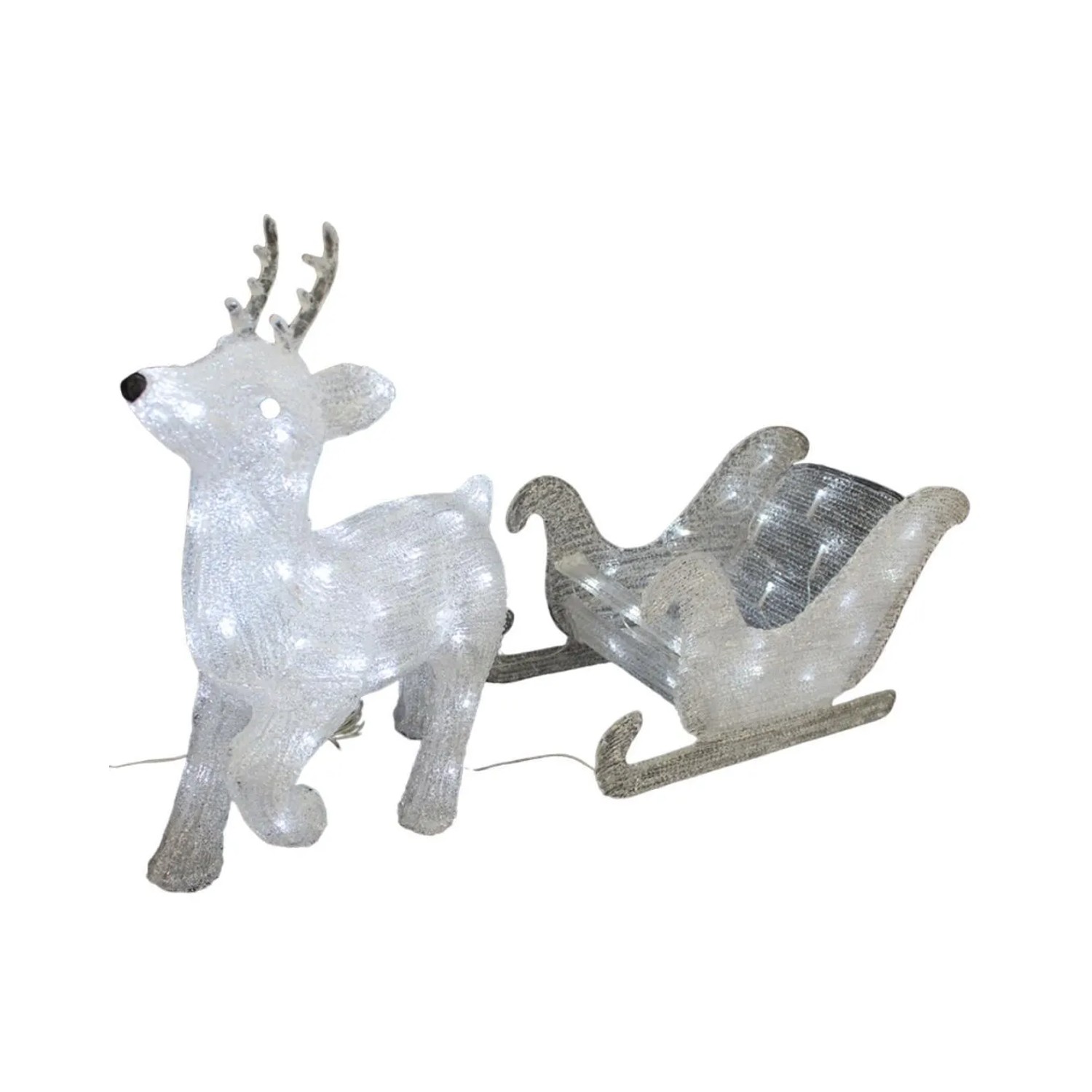 Lex LED Weihnachtsfigur Rentier mit Schlitten Figur Beleuchtet Weihnachtsde günstig online kaufen