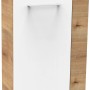 Fackelmann Waschbeckenunterschrank SBC Asteiche, 44 cm breit, mit weißer Front und schwarzem Waschbecken.