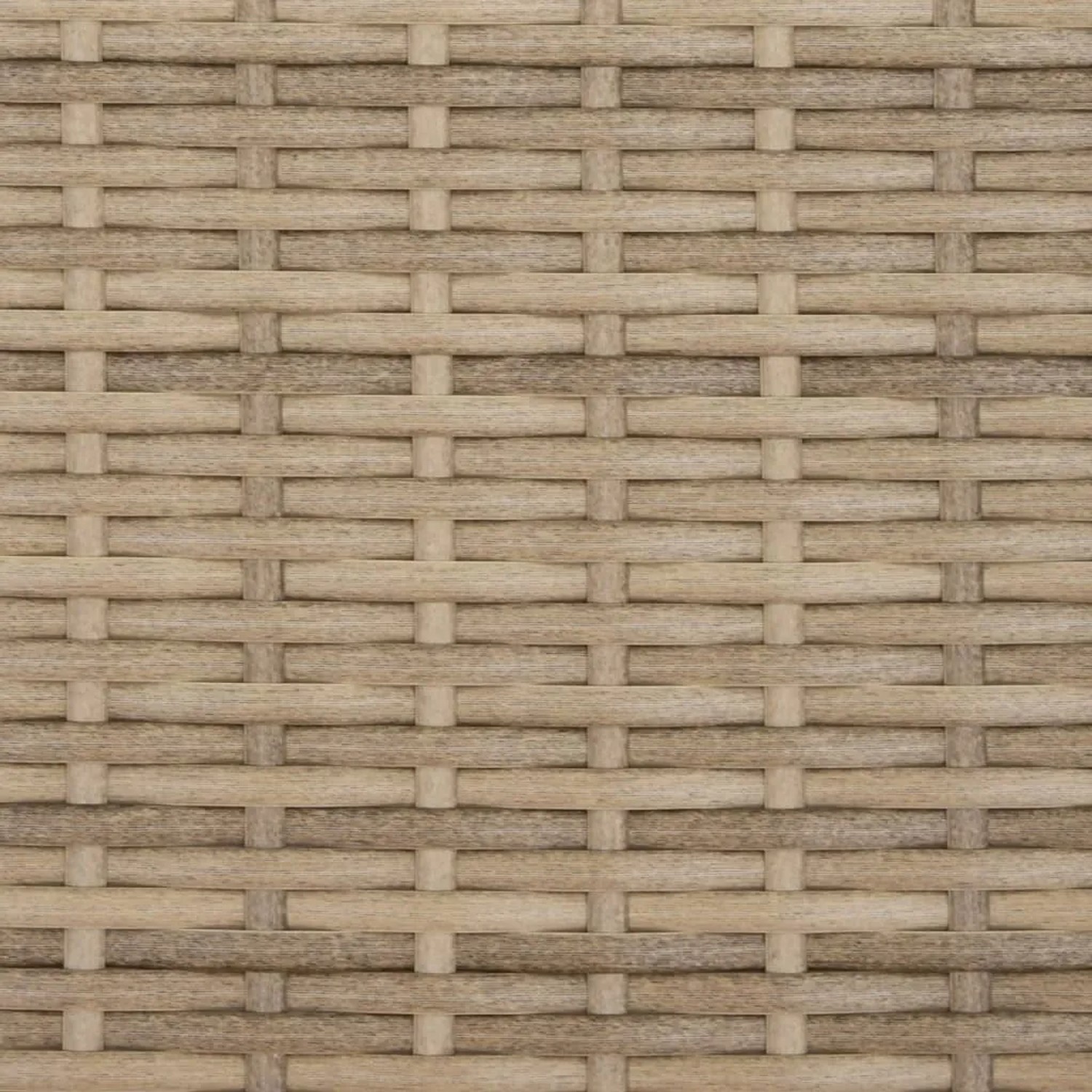 Detailaufnahme des beigen Poly Rattan Geflechts vom vidaXL Outdoor-Sofa.