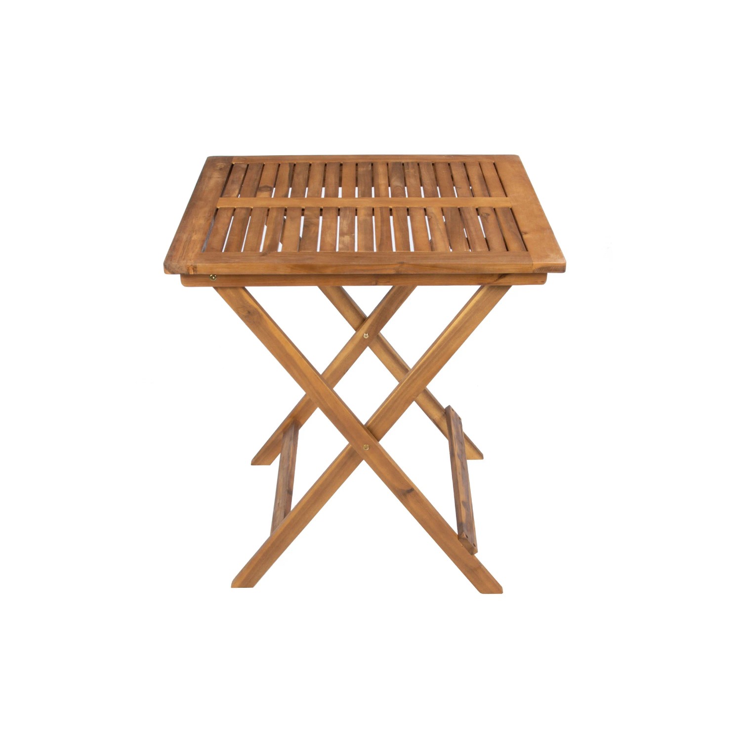 Quadratischer Balkontisch SAM CAMERON aus geöltem Akazienholz, klappbar, mit Lattenplatte. Ideal für Balkonmöbel.