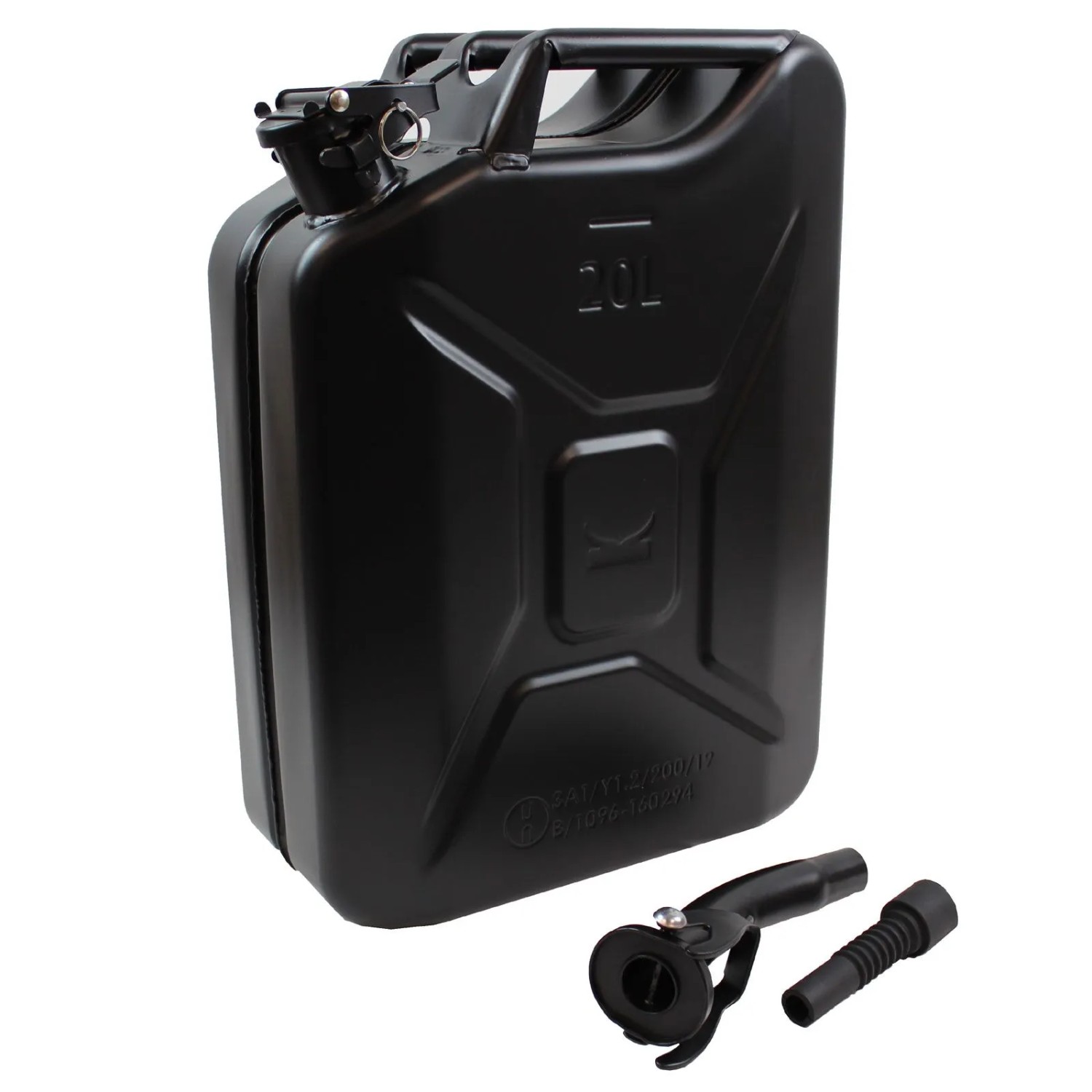 TRUTZHOLM Metallkanister 20 Liter Mit Ausgießer Und Halter Schwarz