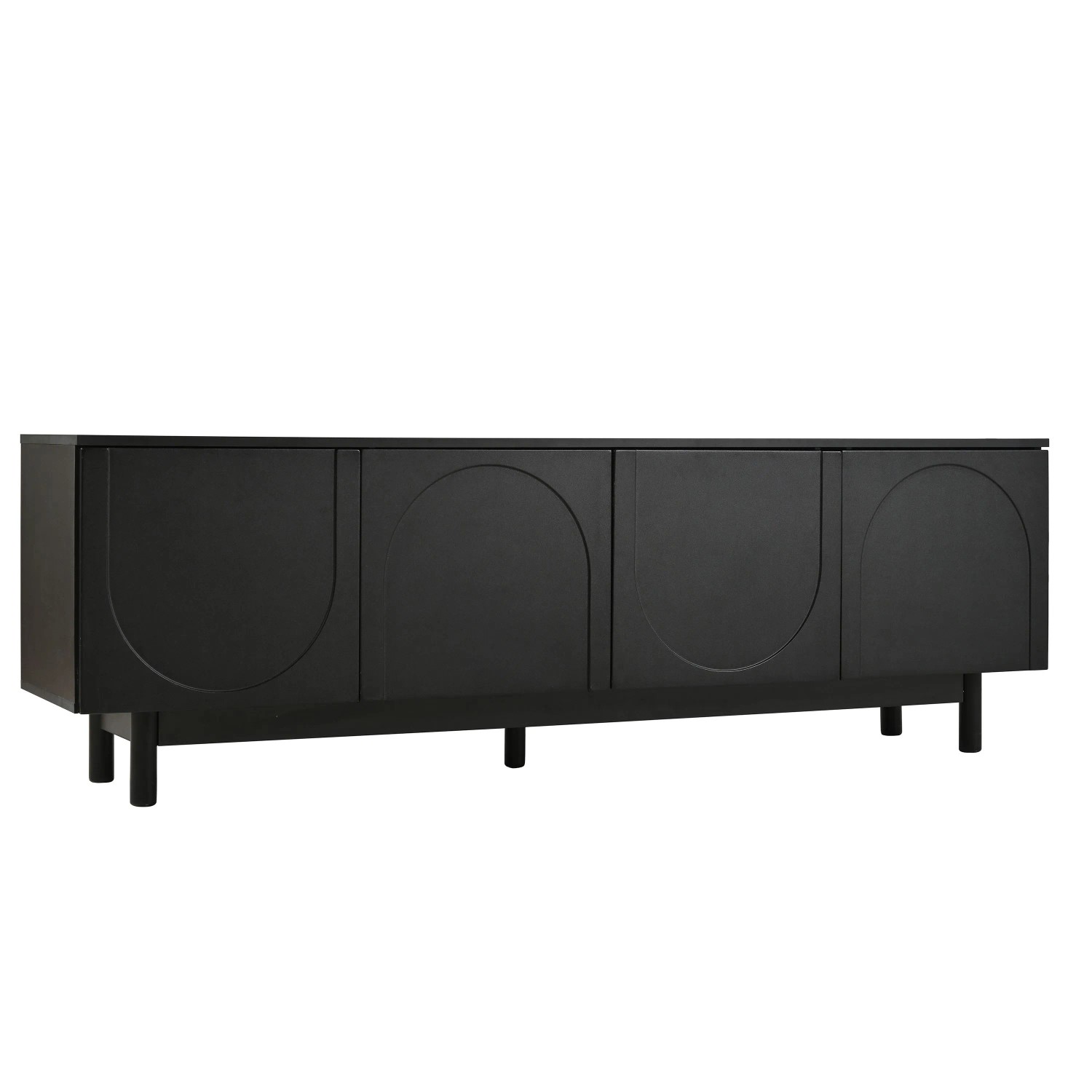 PXloue TV Schrank Schwarz mit Push To Open Funktion 175 x 38 x 56 cm