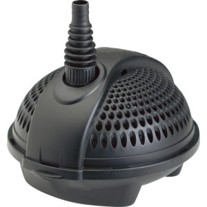 Schwarze Wasserspielpumpe PondoVario 1500 für Gartenteiche und Zierbrunnen.