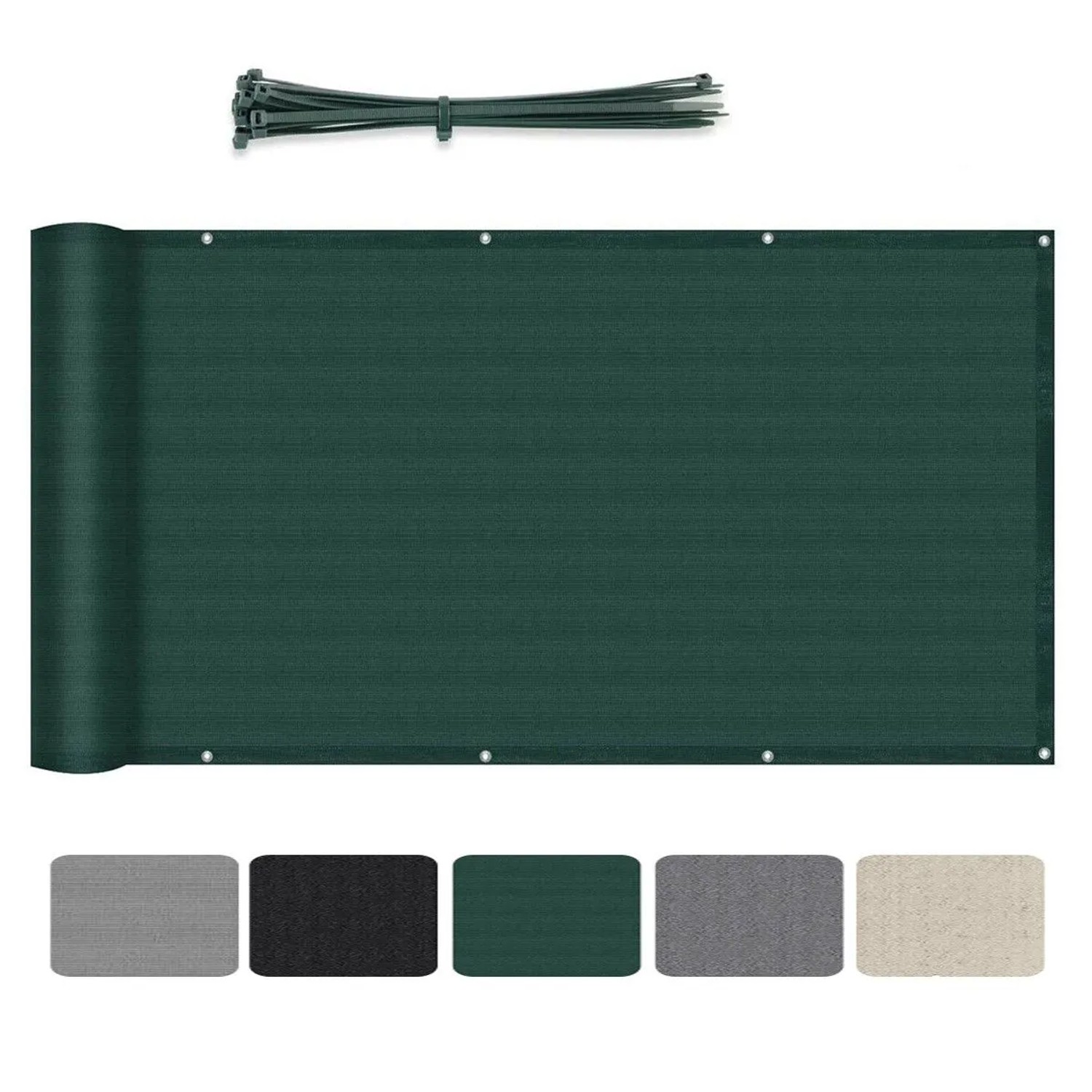 Sekey Balkonsichtschutz HDPE Leicht Transparent UV Schutz 75x300cm Grün