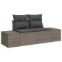 Graues 6-tlg. vidaXL Garten-Sofa-Set aus Poly Rattan mit Stauraum.