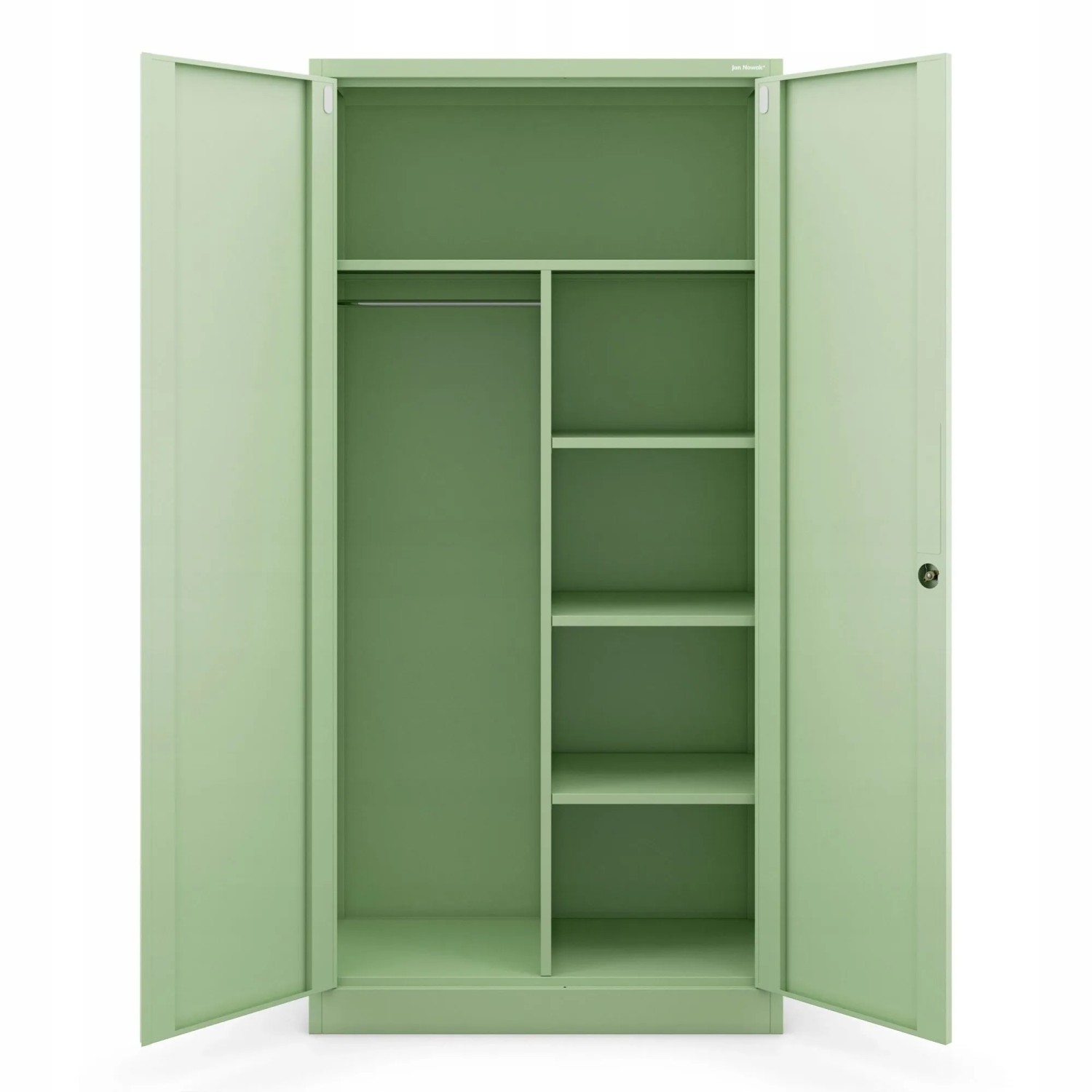 Jan Nowak Abschließbarer Mehrzweckschrank Dawid 185 x 90 x 45 cm Fresh Style Pastellgrün_6