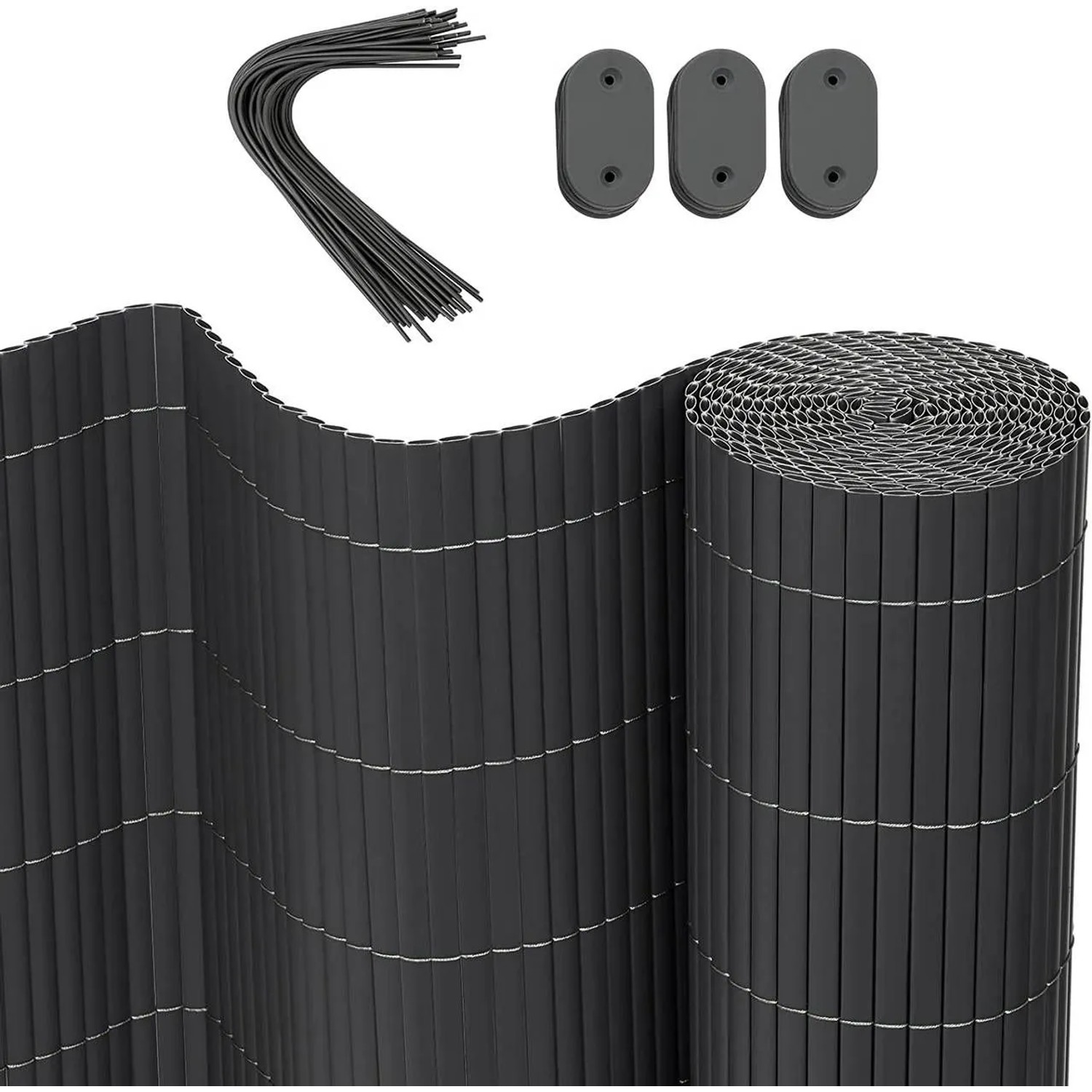 WOLTU PVC Sichtschutzmatte Sichtschutzzaun Mit Kabelbindern 300x120 cm