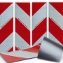 UvV Kfz-Warnmarkierung magnetisch, 4 Streifen rot/weiß für Baustellenabsicherung.