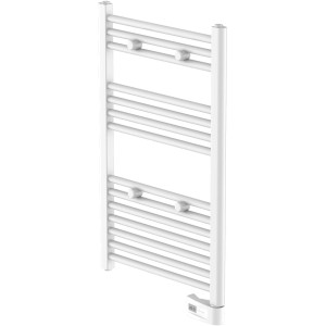Weißer Eisl Badheizkörper 50x80 cm mit Heizstab und Zeitschaltuhr.